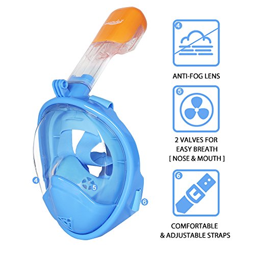 Swonder Snorkel Full Mask XS Baby Blue SWD001 - Thumbnail 4