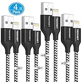 Lightning Cable,TeckNet [4 Pack] 3Ft 6Ft 6Ft 10Ft Lightning to USB Cable Nylon Fiber Charger Cord Compatible with iPhone X/Xs/Max/XR/X/8/8 Plus/7/7 Plus, iPad Air, iPad Mini, iPad Pro, iPod Nano