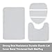 4 Piece Gray Geometric Patterned Shower Curtain Set with Non-Slip Rug, Toilet Lid Cover, Bath Mat and 12 Hooks, Curve Striped Waterproof Shower Curtain Set for Bathroom
