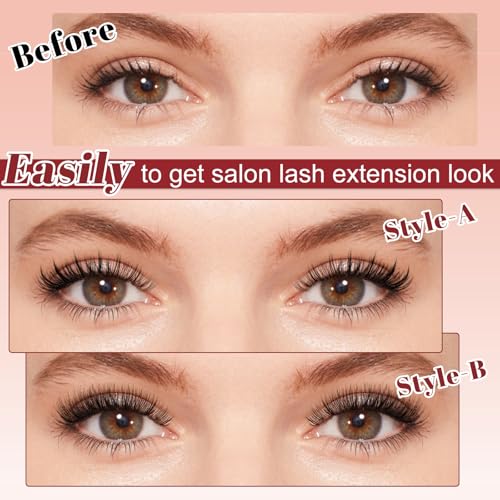 Magnetic Eyelashes, Higu clace Magnetic Eyelashes with Applicator, Natural Looking, No Eyeliner, No Glue Needed (Black AB1)