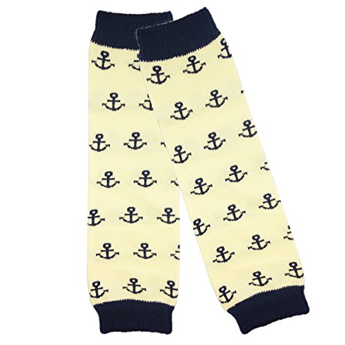 Wrapables Colorful Baby Leg Warmers, Navy Anchors