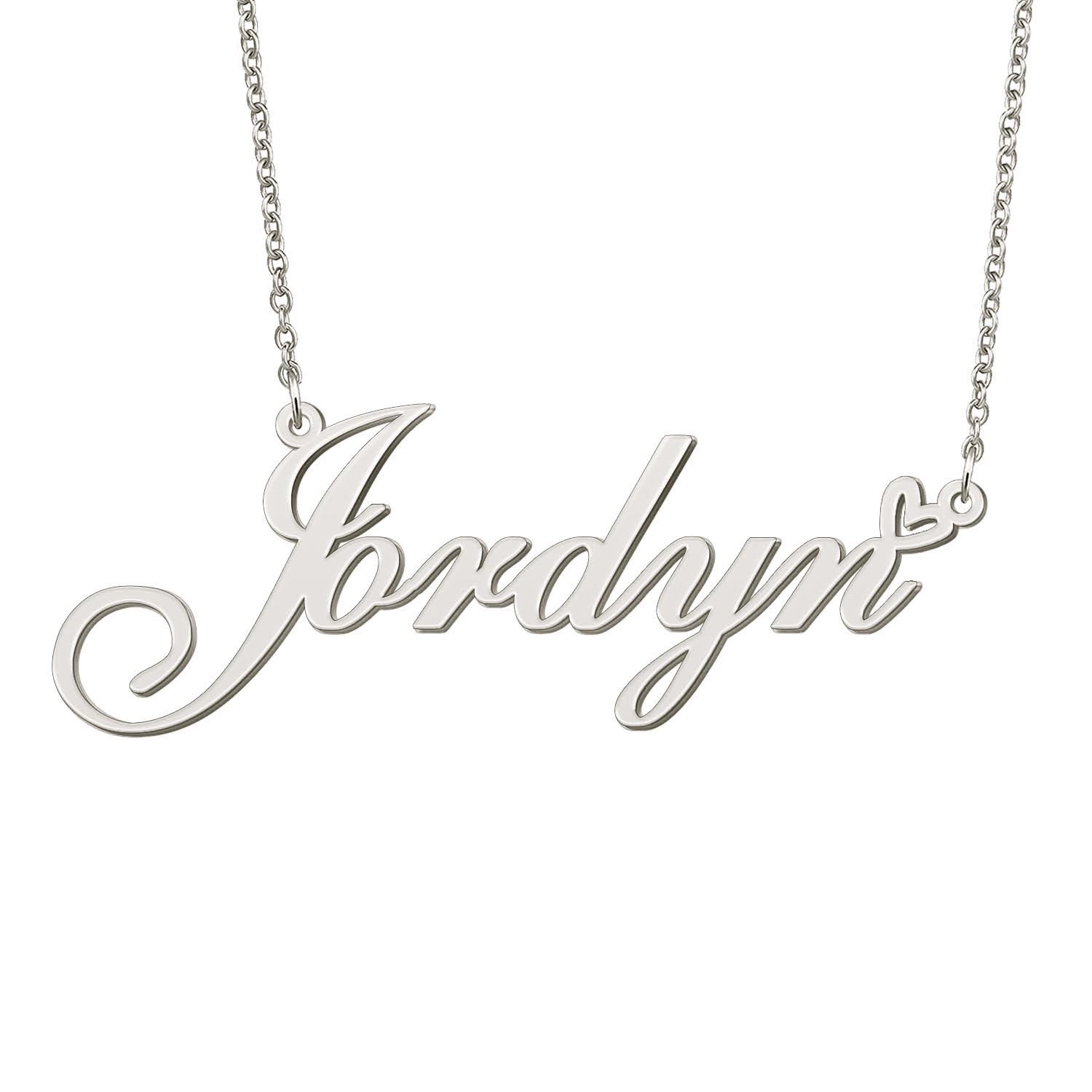 BYBWBL Jordyn Name Pendant Necklace Silver Color