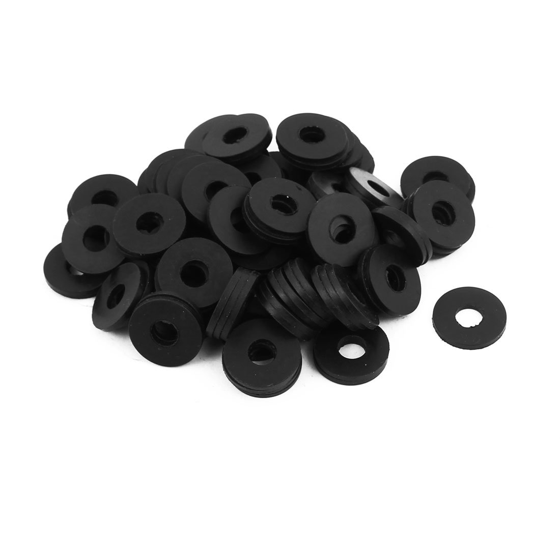 sourcingmap Rubber Flat Washers 16mm OD 6mm ID 1.5mm Thickness for Faucet Pipe Water Hose, Pack of 100