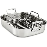 All-Clad Specialty Stainless Steel Roaster and Nonstick Rack 16x13x5 Inch Oven Broiler Safe 600F Roaster Pan, Pots and Pans, 