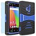 Coolpad ROGUE / 3320A Case, INNOVAA Turbulent Heavy Duty Shockproof Kickstand Dual-Layer Rugged Armor Case W/ Free Screen Protector & Touch Screen Stylus Pen - Blue/Black