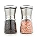 LUXURY Salt And Pepper Grinder Kitchen Set - Stainless Steel Pepper and Salt Mill - with glass body and adjustable ceramic rotor mechanism, combo set, create the best seasoning for your food - by Limo