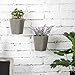 MyGift Set of 2 Wall-Mounted Gray Ceramic Sconce Flower Plant Vase, Succulent Planter Pots