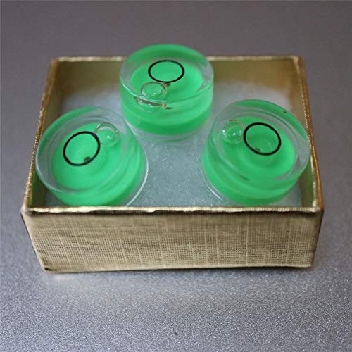 3 x Professional Spirit Bubble Level (in green) with Metal Ball Guide/Small Mini Bullseye Vial Round circular (supplied with a gift box) - Thumbnail 5