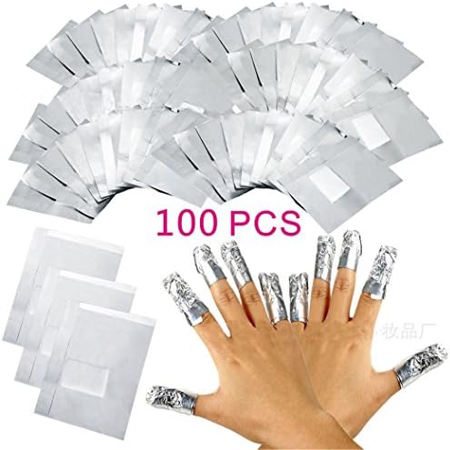 PERFIN8482; Professional Aluminium Foil Nail Art Soak Off Removal UV Gel / Color Polish / Acrylic / Shellac, Cleaner Wraps, Foil Wraps . (100)