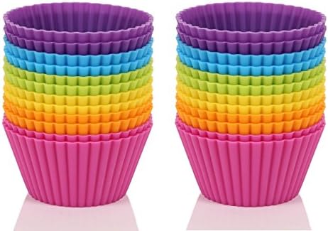 Mango Spot Silicone Baking Cups , Cupcake Liners , Truffle Cups - 24 Pack, 6 Colors