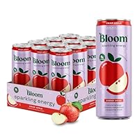 Bloom Nutrition Sparkling Energy Drink - Natural Caffeine, Zero Sugar, 180mg Caffeine - Antioxidant-Rich with Green Coffee Bean, Green Tea Extract, Prebiotics - Crisp Apple - 12oz 12 Pack
