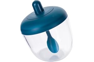 MINNOWXY Clear Seasoning Container Jars With Spoon And Lid Integrated Seasoning Jar Kitchen Condiment Pots