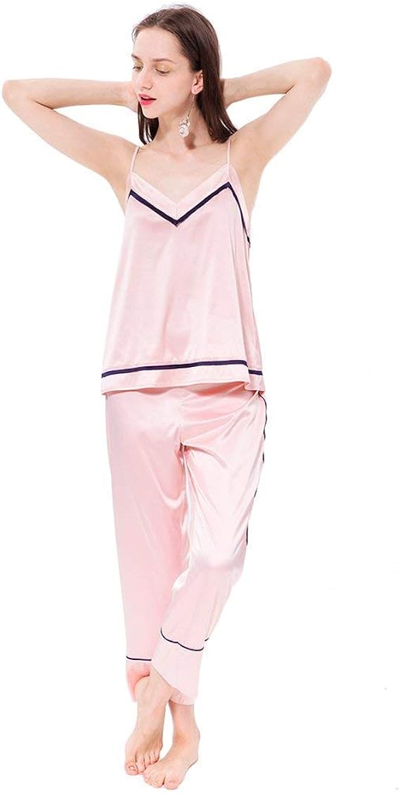 Mujer Pijamas Mujer Verano Ropa De Dormir Elegante Off Shoulder Sling Pants Camisola Conjunto De