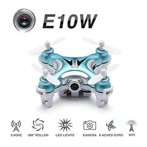 FPV Mini Quadcopter With Camera , EACHINE E10W Mini Wifi FPV Drone Live Video Selfie Pocket Drone RTF