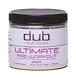 Ultimate Pre Workout |By dub Nutrition Supplements| (Grape) Top Rated Energy Pump Formula, Dye Free, 0 Carbs, Muscle Builder, Nitric Oxide Boost, Beta Alanine, Glucuronolactone, Creatine, BCAA