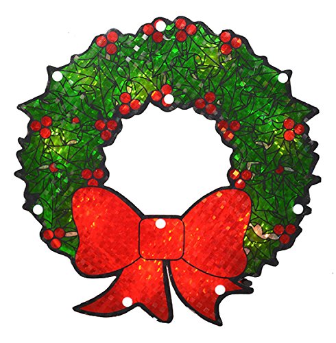 UPC 093422177696, Northlight Seasonal Lighted Holographic Berry Wreath Christmas Window Silhouette Decoration, 11&quot;