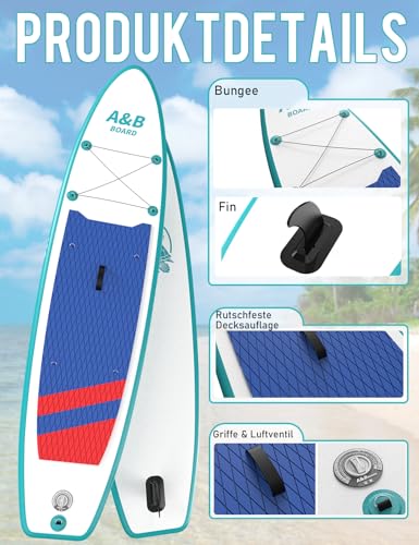 Tabla Paddle Surf Hinchable 320 cm con Accesorios Premium Sup,Paddle Board Surf para 2 Personas Principiante