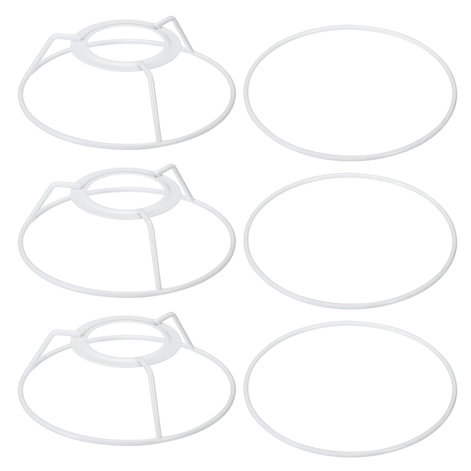 PATIKIL 4.7 Inch E26 E27 Lamp Shade Ring Frame with European Fitter, 3 Pack Lampshade Holder Wire Frame DIY Drum Ring for Table Floor Lamp White โ image 1