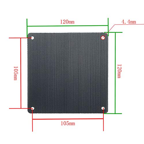 Maxmoral 5pcs 12cm PC Fan Dust Filter Black PVC Dustproof Mesh Cover Guard for Computer Cooler Fan Case - Thumbnail 2