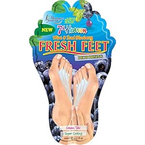 7th Heaven ‘Fresh Feet’ Super Cooling and Deodorising Cream Talc with Pressed Peppermint, Spearmint and Juiced Blueberries for Fresh and Odour Free Feet
