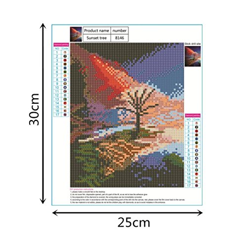 Lowprofile Sunset Tree 5D Embroidery Paintings Rhinestone Pasted DIY Diamond Painting Cross Stitch