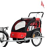 New 2 in 1 Bicycle Carrier Double Infant Child Baby Bike Trailer Jogger Stroller