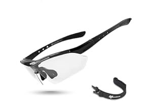 ROCKBROS Photochromic Sports Sunglasses Mens Pickleball Glasses Cycling Glasses MTB Sunglasses, with Removable Elasctic Band