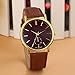 Sannysis Unisex Leather Band WristWatch Brown