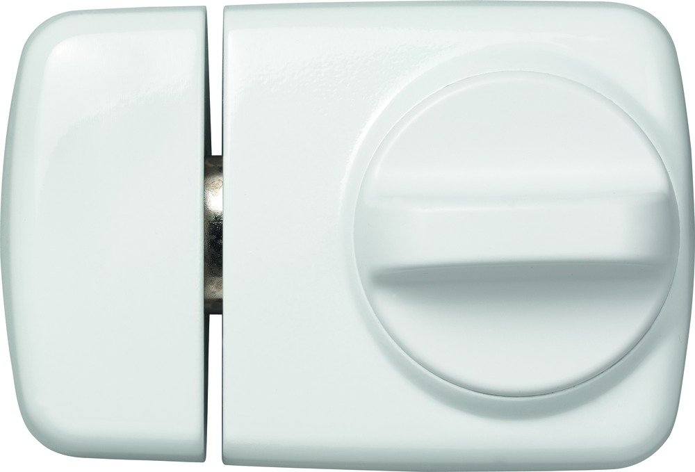 ABUS 589171 7510 W Door Lock with Rotary Knob for Doors with Slim Profiles White