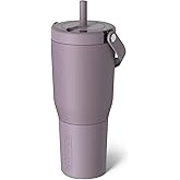 BrüMate Resa 35oz 100% Leakproof Travel Tumbler w/Handle & Straw | Flexible SoftSip Straw | Silicone Sleeve for Durability | Stainless Steel | Cup Holder & Travel Friendly Water Bottle (Lilac Dusk)