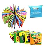 Here Fashion Squashy Soft Cloth Book Cartoon Word Book Non-Toxic Fabric Baby Toddler Intelligence Development Education Toys - Set of 6