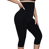 Takusun Shapewear Leggings for Women Tummy Control High Waisted Capri Body Shaper Butt Lift Thigh Slimmer