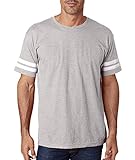 LAT Apparel Adult 100% Adult Vintage Football Jersey Tee [X Large] Vintage Burgandy/ White Short Sleeve T-Shirt