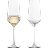 Zwiesel Glas Pure Champagne Glass (Set of 2), Champagne Flutes with Effervescent Point, Dishwasher-Safe Tritan Crystal Glasses, Made in Germany (7 Ounce)