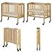 Dream On Me 2-in-1 Folding Birch Portable Crib, Natural , 40x26x38 Inch (Pack of 1)