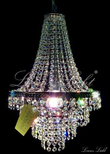 CRYSTAL LIGHTING CHANDELIER "JULIA" MADE WITH REAL SWAROVSKI ELEMENTS CRYSTALS! SILVER COLOR