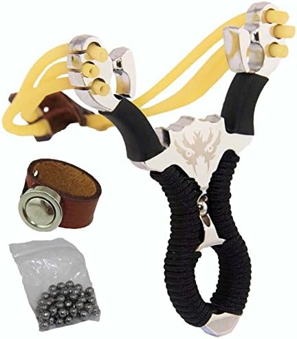 Outdoor Hunting Trumark Catapult Slingshots Game Toy heavy duty +2PCS Rubber Bands Replacement Animals Heavy Pull+50PCS 7mm Ball Ammo