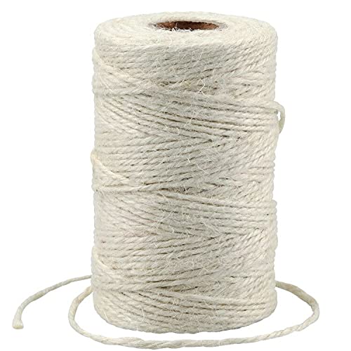 G2PLUS Jute String Twine 2MM, 100M Natural Garden Jute Rope, 3 Ply Art and Crafts Linen String for DIY Craft; Gardening Use