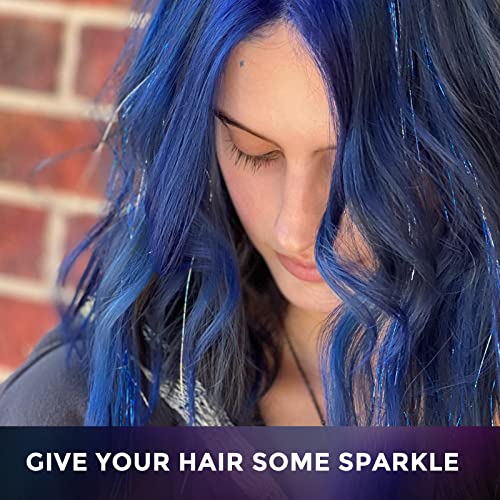 SYGY 10PCS Hair Tinsel Kit, 5 Colors 2000 Strands Tinsel Hair Extensions Kit with Tools, 47 Inches Fairy Hair Tinsel for Women Girls Hair Accessories, Glitter Hair Tinsel Heat Resistant for Halloween Cosplay Christmas New Year Party