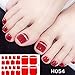 6 Sheets Full Toe Nail Wraps Art Polish Stickers Decal Toenail Strips Adhesive False Nail Design Manicure Set with 1Pc Nail Buffers Files for Women Girls