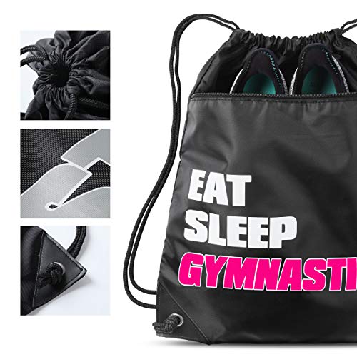 Eat-Sleep-Gymnastics-Sack-Drawstring-Bag-For-Youth-Girls-Boys-Kids-18-X-15