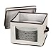 Household Essentials 536 Dinnerware Storage Box with Lid and Handles | Storage Bin for Dinner Plates | Natural Canvas with Brown Trim