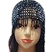 DEMON BABY 2022 Party Beaded Hat Pub/DJ Hair Accessory Egyptian Cleopatra Belly Dance Beaded Headpiece(Black)