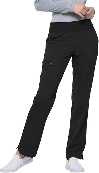 Amazon Com Elle Simply Polished Mid Rise Straight Leg Pull On