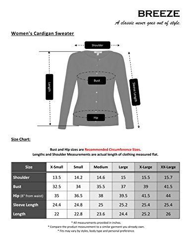 Breeze Womens Sweater- Casual Round Neck Button Front Long Sleeve Soft Knit Cardigan for Women - Pink Rose, Small - Thumbnail 6