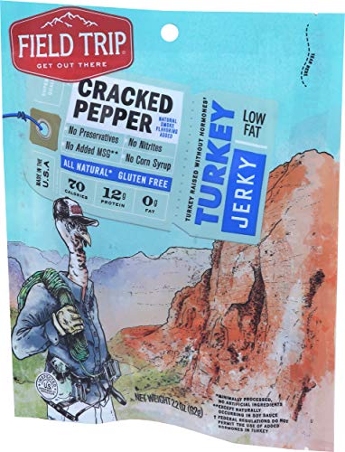 Field Trip All Natural Turkey Jerky, Cracked Pepper, 2.2 Ounce