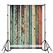 LFEEY Ancient Wooden Theme Backdrop 3x5ft Colorful Retro Wooden Wall Wood Plank Photography Background Shabby Wooden Photo Studio Prop Worn Wooden Board Children Kids Newborn Baby Portraits Shoot