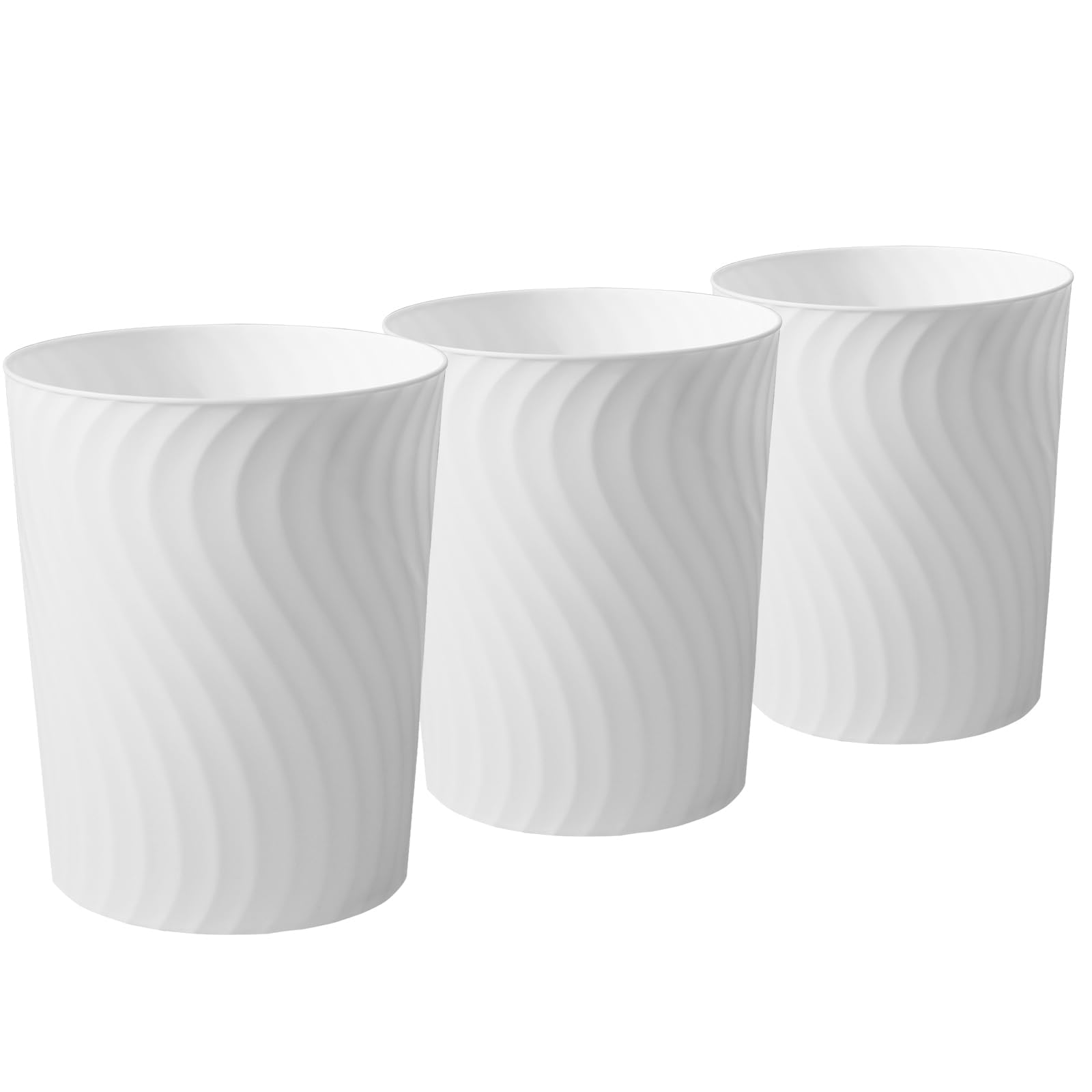 Photo 1 of YGJT Small Trash Can, 3 Pack 1.8 Gallons Bathroom Trash Can, Slim Waste Basket, Round Garbage Can, Plastic Trash Bin for Kitchen, Dorm, Bedroom, Office, Living Room, Study, Compact Spaces(White)