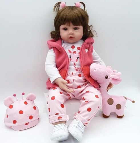 Pinky 18Inch 45cm Lifelike Reborn Baby Girl Dolls Soft Silicone
