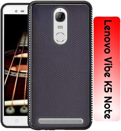 ECellStreet® Grip Series Flexible TPU Soft Protective Back Case Cover for Lenovo Vibe K5 Note - Black